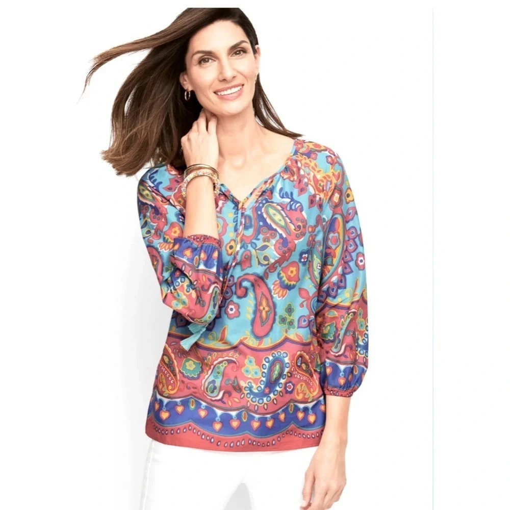 FIESTA PAISLEY TASSEL POPOVER - Picture 2 of 3